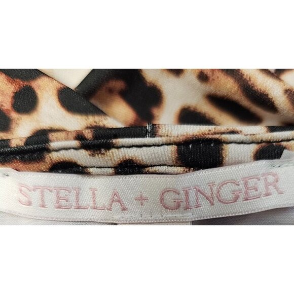 Stella + Ginger Leopard Print Crisscross Border Above the Knee Dress Size XLarge - Picture 8 of 8